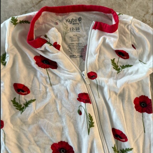 KYTE BABY ROMPER CLOUD POPPIES 12-18 - Picture 2 of 2